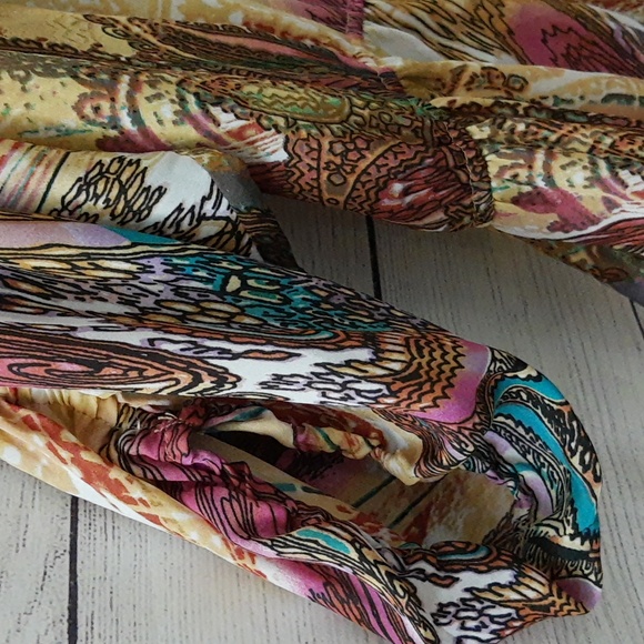 Iman Embellished Jeweled Boho Chic Balloon Sleeve Sheer Blouse Women’s Size 2X - Picture 7 of 15